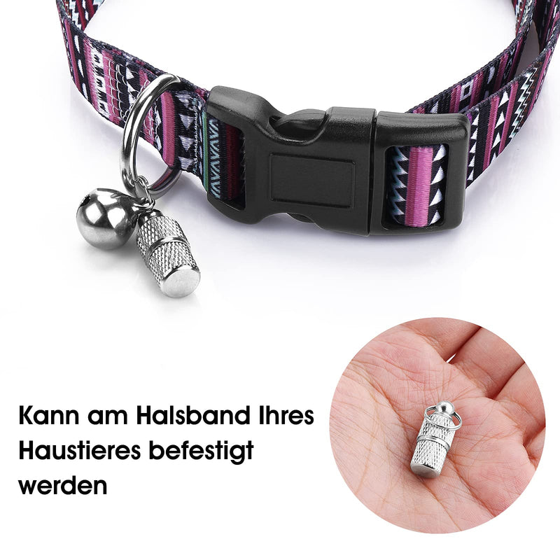 Molain Anti-Lost Cat Dog ID Tags, 6 Pieces Pet Barrel Tube Collars Address Name Label Prevent Pet Lost - BeesActive Australia
