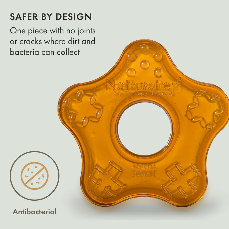 Natursutten Starfish Teether - Baby Teething Toys - Eco-Friendly Natural Rubber, PVC & 100% BPA-Free - Danish Design Baby Toys - Made in Italy Yellow - BeesActive Australia