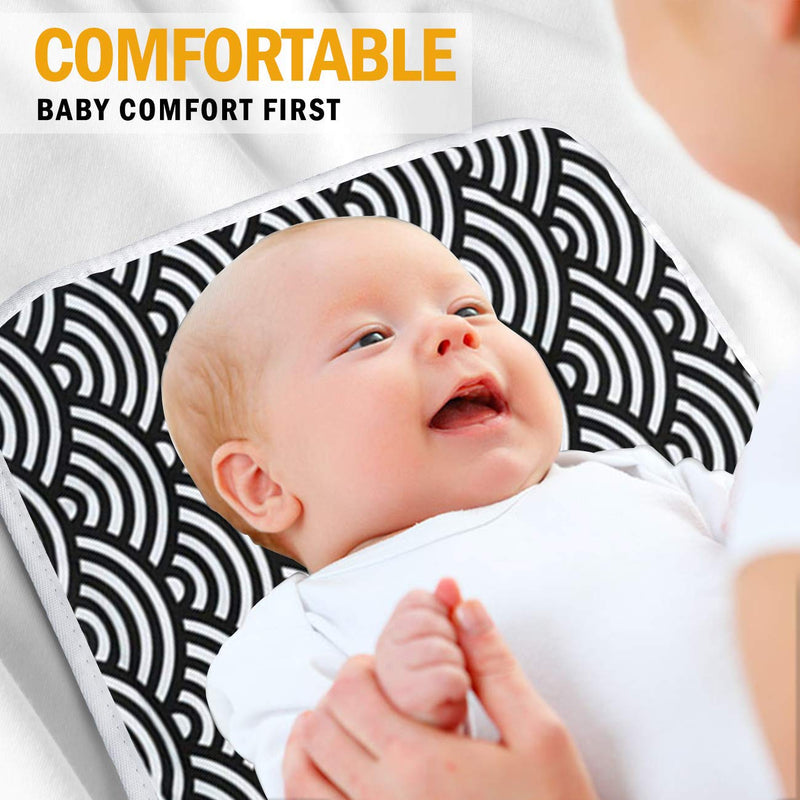 Foldable Travel Changing Mat Portable Baby Change Mat Waterproof Travel Changing Mat for Home Travel Outside (Black) Black - BeesActive Australia