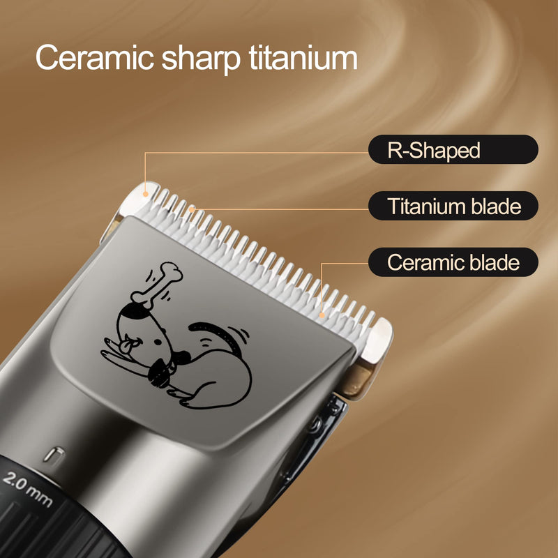 Dog Clippers, Cordless Low Noise Rechargeable Electric Dog Grooming Clipper Kit, Adjustable Clipper Comb & Detachable Blades Dog Trimmer, Suitable for Dogs, Cats, Pets - BeesActive Australia
