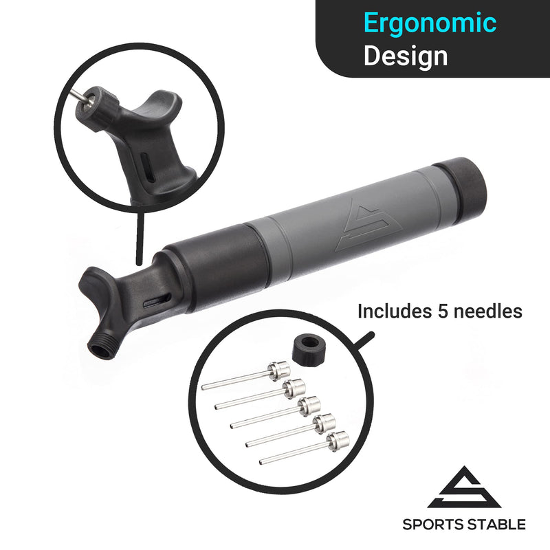 Sports Stable Ball Pump with 5 Needles. Dual-Action Air Pump for Your Basketball, Football, Soccer Ball, Volleyball, and Other Inflatable Balls - BeesActive Australia