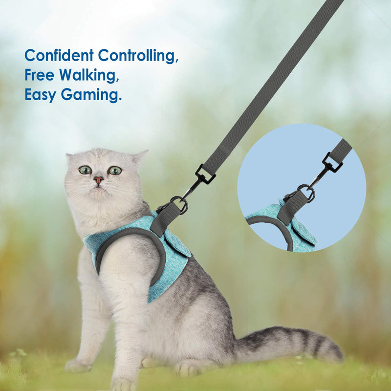Simpeak Cat Harness and Leash for Walking Escape Proof Set,Adjustable Step in Outdoor Pet Vest Harness and Leash for Cats and Dogs Small Medium Large,Black Pink Green Grey Blue - BeesActive Australia