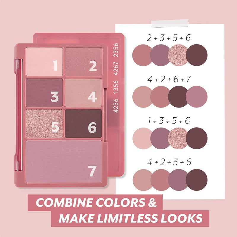 I'M MEME I'M Color Pattern Palette | 6 Colors Eyeshadow and 1 Blush Palette | 002 Petal Pattern | K-Beauty 002 Petal Pattern Palette - BeesActive Australia