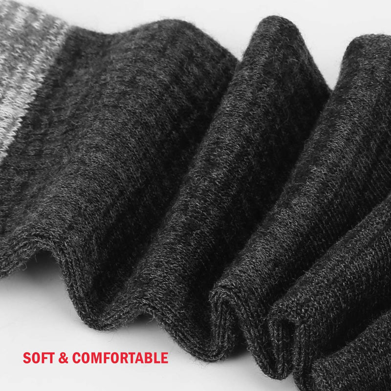YUEDGE Men's Performance Workout Training Athletic Socks Moisture Wicking Work Boot Cushioned Crew Socks For Size 6-13 1807*dark Grey 11-13 - BeesActive Australia