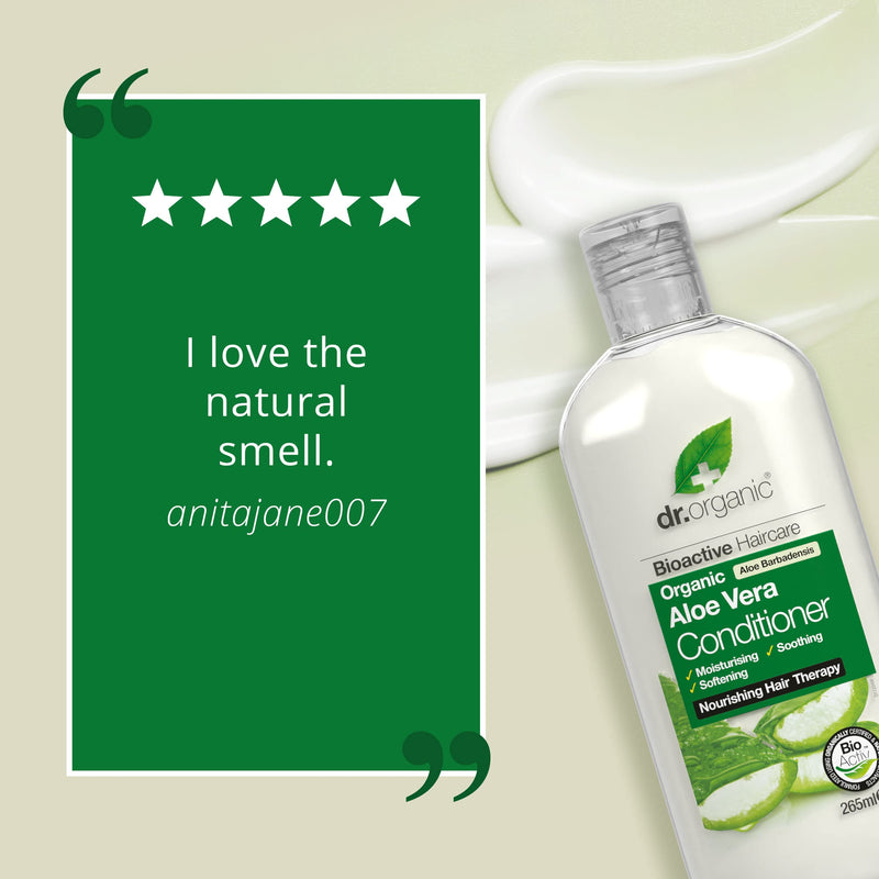 Dr Organic, Organic Aloe Vera Conditioner , Natural , Vegan , Cruelty Free , Paraben & SLS Free , Soothing , For Normal to Dry Hair, 265ml - BeesActive Australia