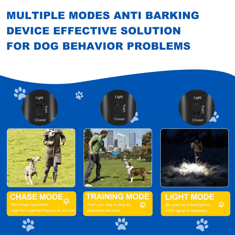 Anti Barking Device, Dual Sensor Ultrasonic Dog Bark Deterrent, Handheld Dog Barking Control Devices Dog Training Tools with LED Light, Ultrasonic Dog Chaser, 33 FT Range, Safe for Human & Pet - BeesActive Australia