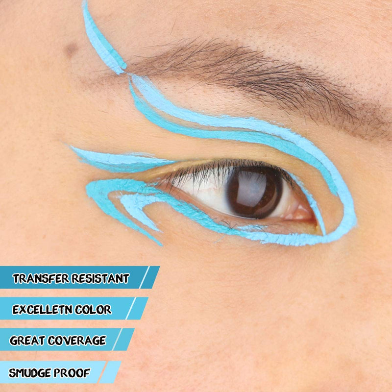 Bowitzki Water Activated Split Cake Eyeliner Retro Hydra Liner Makeup Teal and Blue Color Face Body Paint SPLIT-TEALBLUE - BeesActive Australia