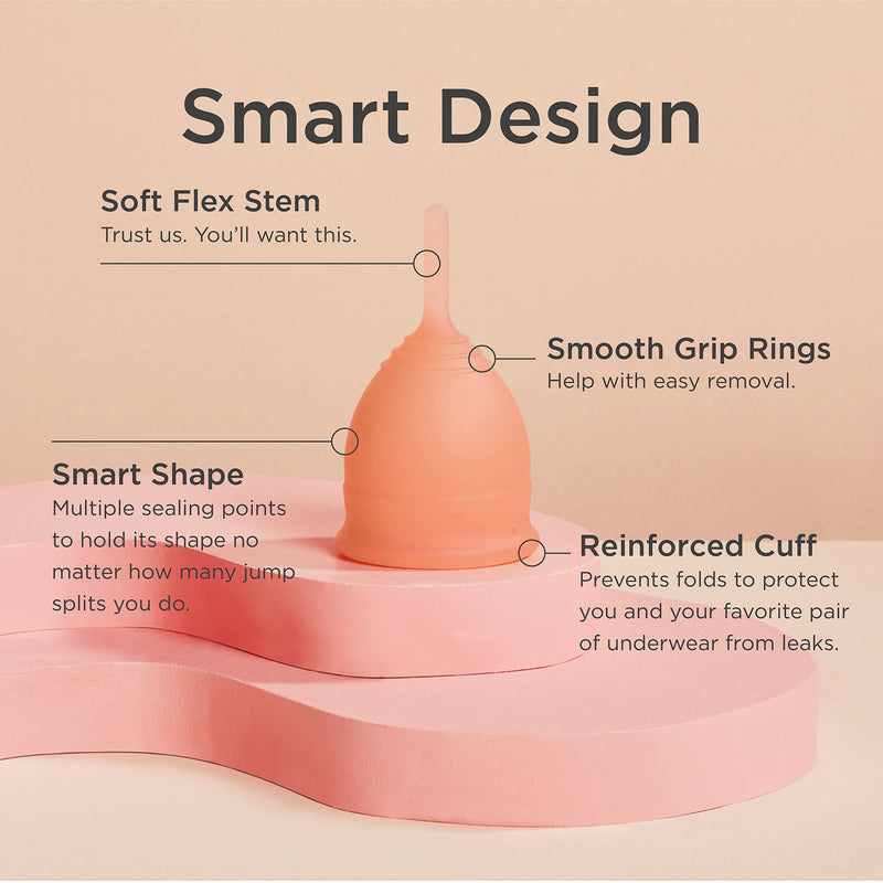 Saalt Soft Menstrual Cup - Super Soft and Flexible - Best Sensitive Cup - Wear for 12 Hours - Tampon and Pad Alternative (Regular Grey, Small Desert Blush) Regular Grey, Small Desert Blush 2 Count (Pack of 1) - BeesActive Australia