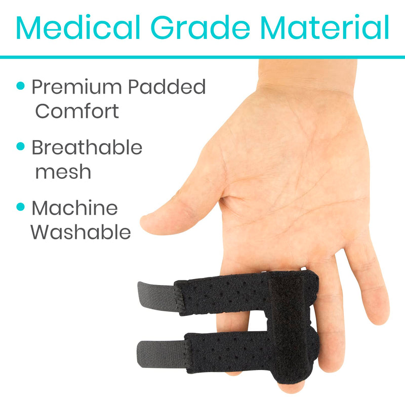 Vive Finger Splint (2 Pack) - Universal Finger Straightener - Broken and Trigger Finger Splints - Finger Brace for Arthritis pain and Support - Sprain Relief for Middle, Index, Ring, Pinky Fingers - BeesActive Australia