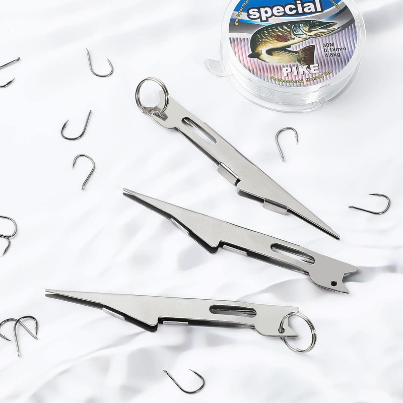 Deekin 3 Pcs Fishing Line Knot Tyer Quick Tie Fishing Knot Tying Tool Fly Fishing Nail Knot Tool Fly Fishing Angler Accessories Fly Tying Equipment for Hooks Lures Lines Men, Silver - BeesActive Australia
