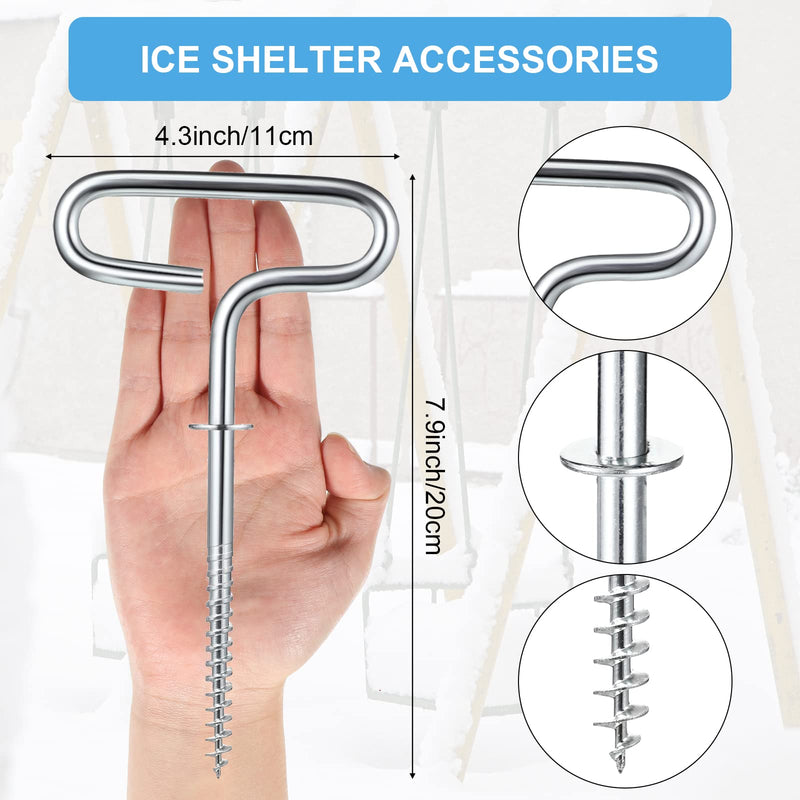 Hotop Ice Fishing Shelter Anchor Ice Shanty Anchor Outdoor Camping Tent Threaded Tent Peg Winter 235 Carbon Steel Ice Shelter Tent Accessories for Ice Fishing Winter Fishing Tent Accessories 2 - BeesActive Australia