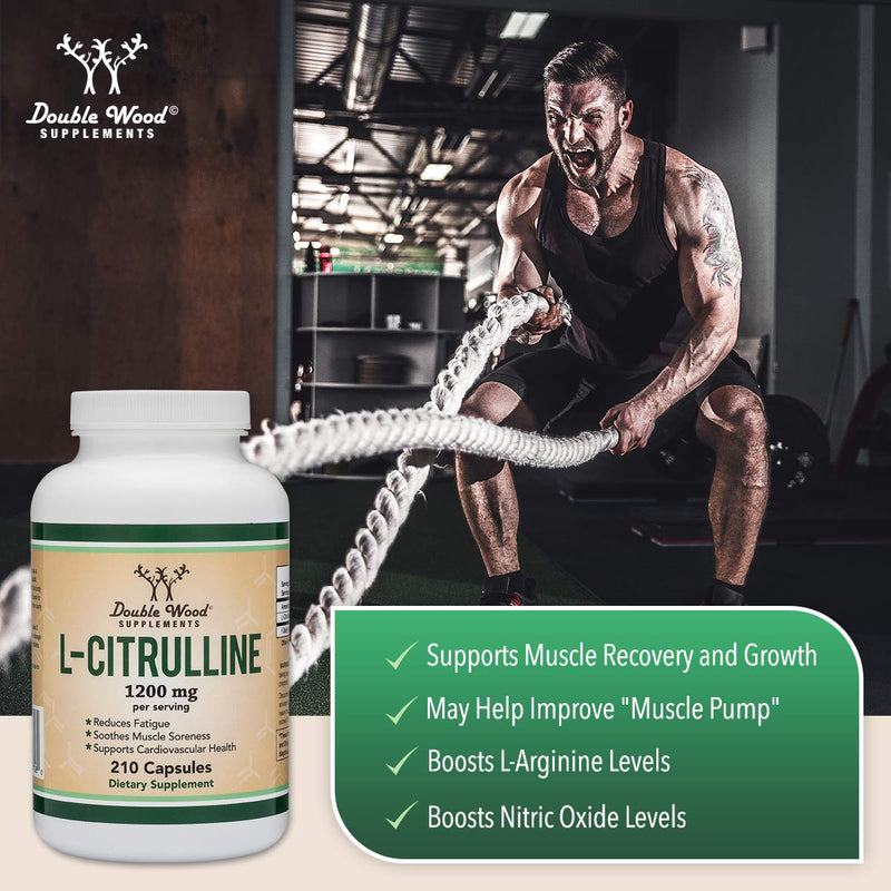 L Citrulline Capsules 1,200mg Per Serving, 210 Count (L-Citrulline Increases Levels of L-Arginine and Nitric Oxide) Muscle Recovery Supplement 210 Count (Pack of 1) - BeesActive Australia