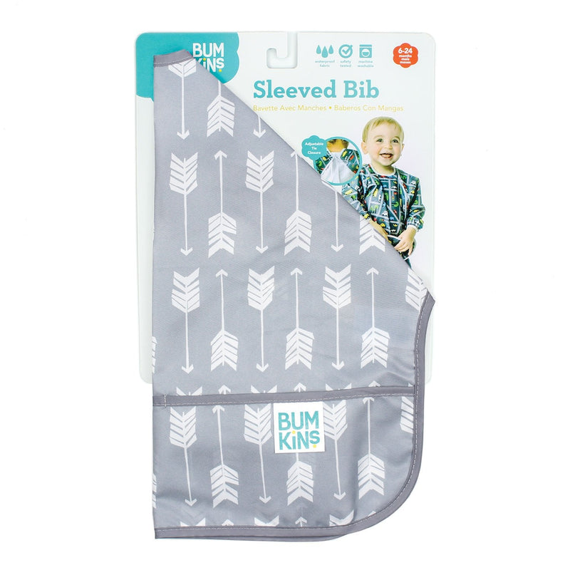 Bumkins Sleeved Bib, Baby Bib, Toddler Bib, Smock, Waterproof, Washable, Stain and Odor Resistant, 6-24 Months - Arrows - BeesActive Australia