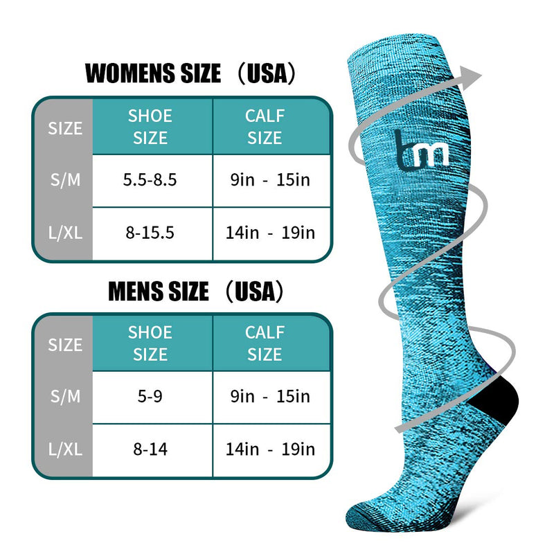 [AUSTRALIA] - Copper Compression Socks Women & Men - Best for Running,Sports,Hiking,Flight Travel,Circulation 08 Red/Sky Blue/Blue/Green/Gray/Dark Gray Large-X-Large 