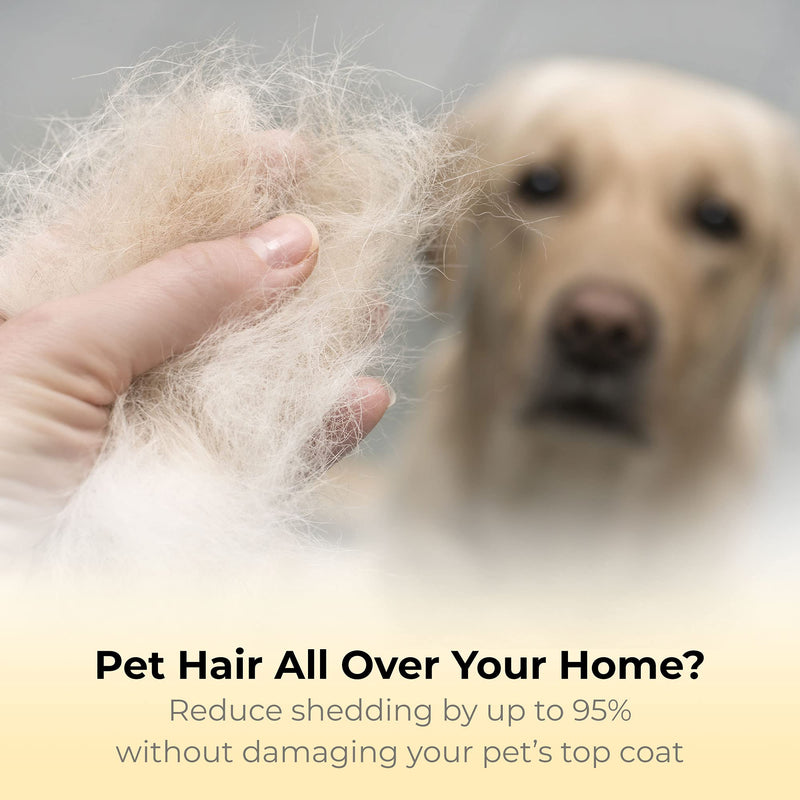 Thunderpaws Best Professional De-Shedding Tool and Pet Grooming Brush, D-Shedz for Breeds of Dogs, Cats with Short or Long Hair, Small, Medium and Large Yellow - BeesActive Australia