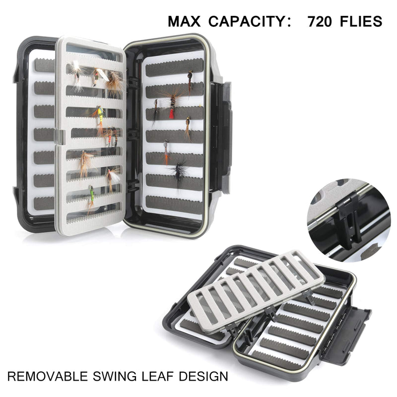 M MAXIMUMCATCH Maxcatch Waterproof Fly Box For Fly Fishing Streamer Flies Swing Leaf Center - BeesActive Australia