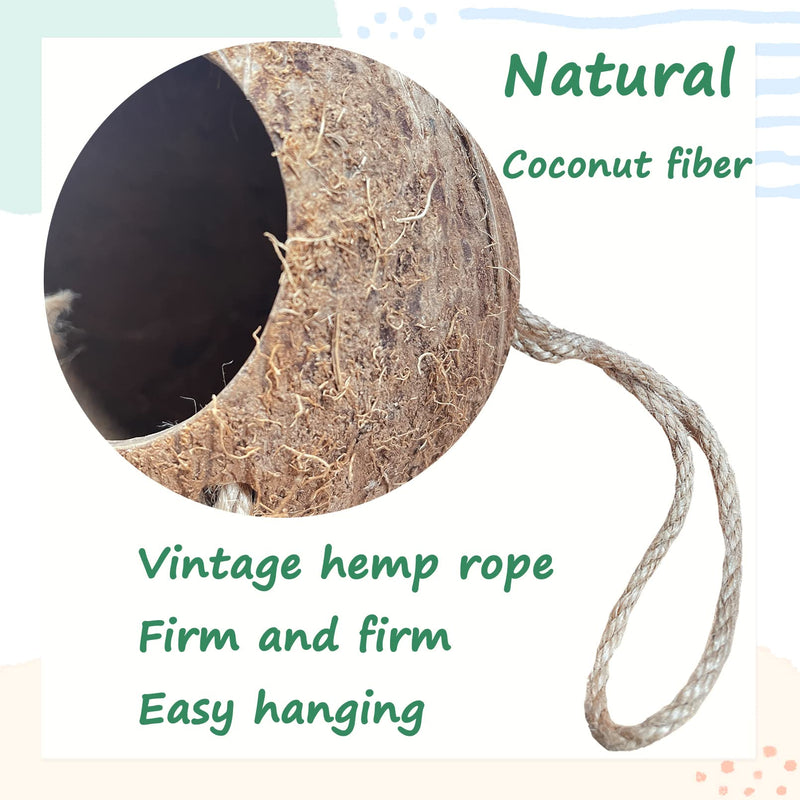 Gecko Coconut Shell Hut,Reptile Hideout Home Nesting House Natural Habitat Decor with Hanging Wooden Ladder for Lizard Gecko Hermit Crab - BeesActive Australia