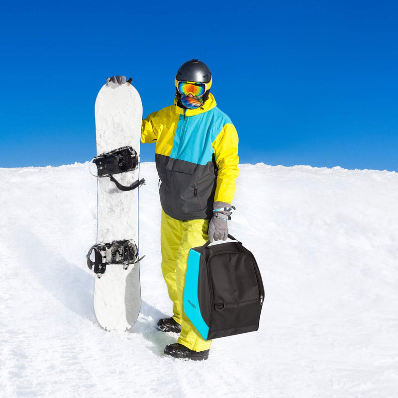 PENGDA Ski Boot Bag -Ski Boots Snowboard Boots Bag Waterproof Travel Boot Bag for Ski Helmets, Goggles, Gloves, Ski Apparel & Boot Storage(2 Separate Compartments) Black Blue - BeesActive Australia