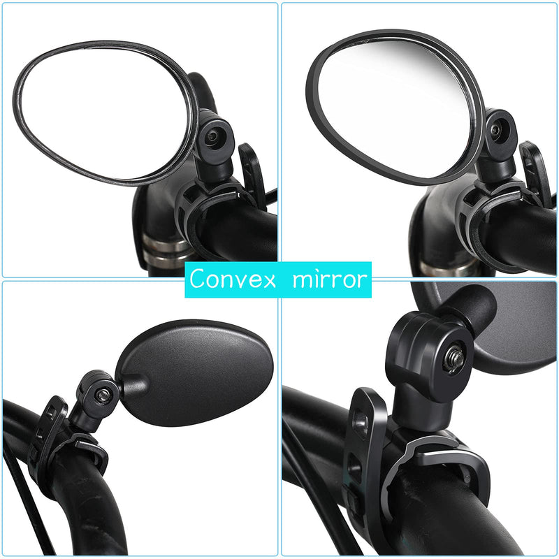 2 Pieces Bike Mirror 360 Degree Adjustable Rotatable Handlebar Mirror Wide Angle Bicycle Mirror Cycling Rear View Mirror Shockproof Acrylic Convex Mirror Safe Rearview Mirror for Mountain Road Bike - BeesActive Australia