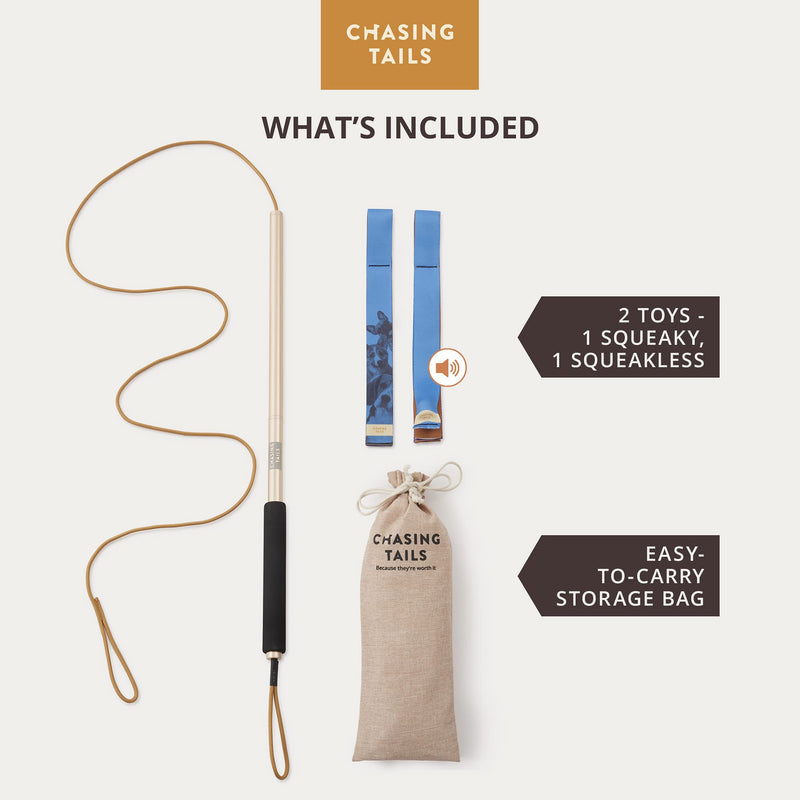 Chasing Tails Flirt Pole For Dogs Large Breed Heavy Duty - Dog Flirt Pole Teaser, Dog Exercise Equipment, Spring Pole for Dogs, Dog Training Toys Dog Flirt Pole for Large Dogs Chase Stick Catcher Pole - BeesActive Australia