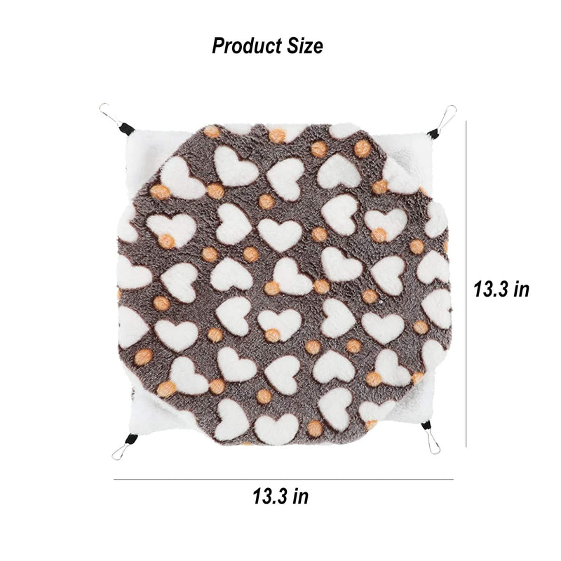 2 Pieces Guinea Pig Rat Hammock, Bunkbed Guinea Pet Small Animal Hanging Hammock Hamster Ferret Cage Accessories Toys Bed for Small Animals Chinchilla Parrot Ferret Squirrel Sugar Glider Playing… Purple + Coffee Hearts - BeesActive Australia