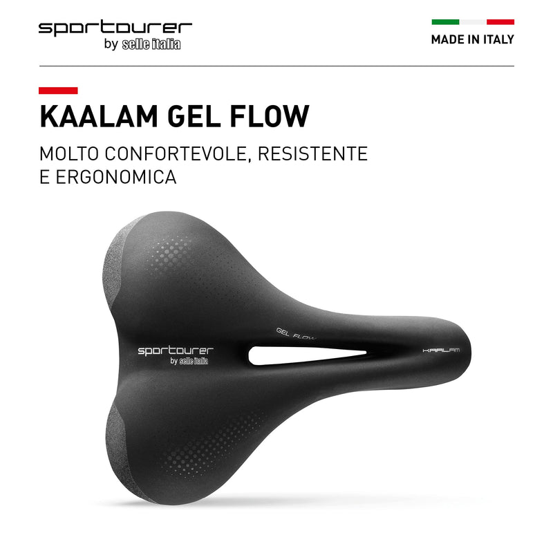Selle Italia, Kaalam Gel Flow, Road and Triathlon Bike Saddle - for Men and Women, 470g, Black - BeesActive Australia