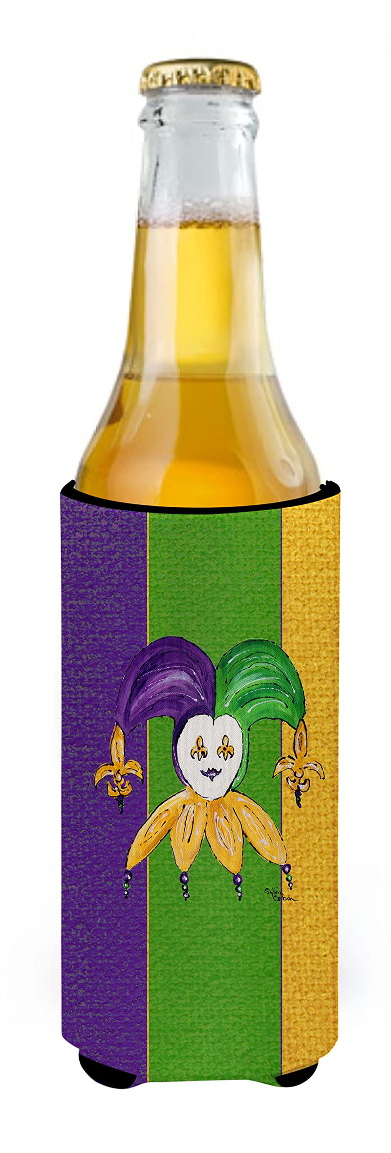 Caroline's Treasures 8368MUK Mardi Gras Ultra Beverage Insulators for Slim cans Jester Mardi Gras Design, Slim Can, Multicolor - BeesActive Australia