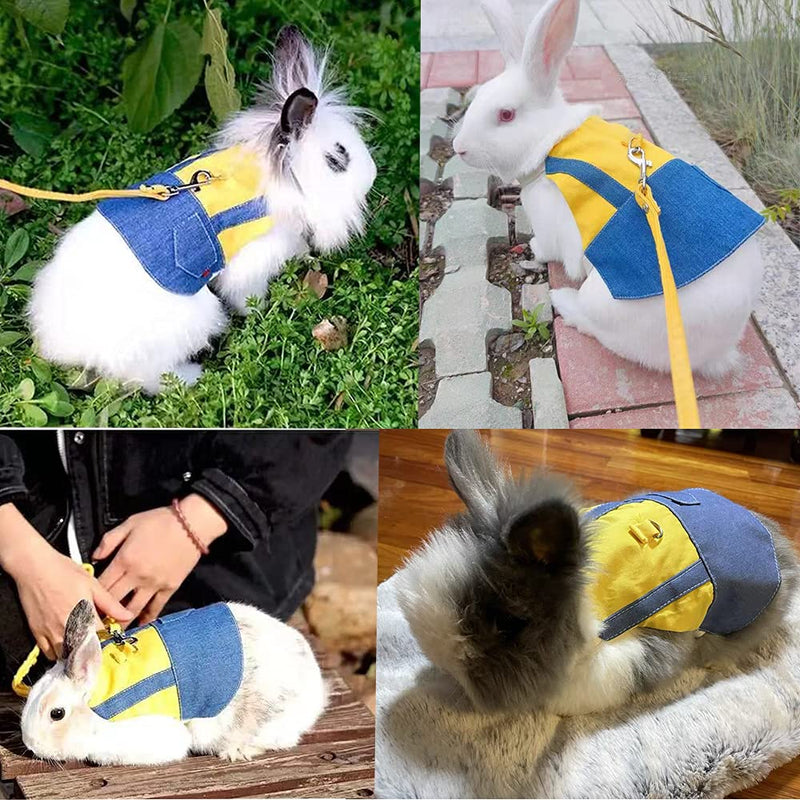 Anelekor Small Pet Clothes Rabbit Harness and Leash Set Ferret Sweatshirt Bunny Dress Kitten Sweater Small Animals Outfits for Chihuahua Kitty Mini Dog and Small Breeds A Medium - BeesActive Australia