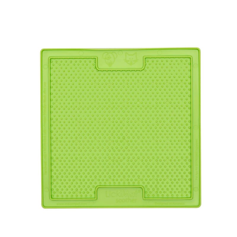Lickimat Classic Cat Slow Feeders Lick Mat, Boredom Anxiety Reducer; Perfect for Food, Treats, Yogurt, or Peanut Butter. Fun Alternative to a Slow Feed Cat Bowl or Dish! Green Soother - BeesActive Australia