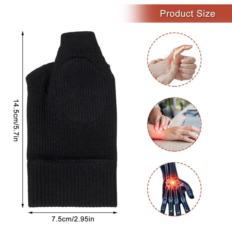 Dacitiery 2 Pairs Gel Hand Wrist Support Brace Thumb Injury Pads,Wrist and Thumb Support for Arthritis, Joint Pain, Compression Gloves for Sports Daily Wear Pain Relief Tendonitis(Black+Beige) Black+beige - BeesActive Australia