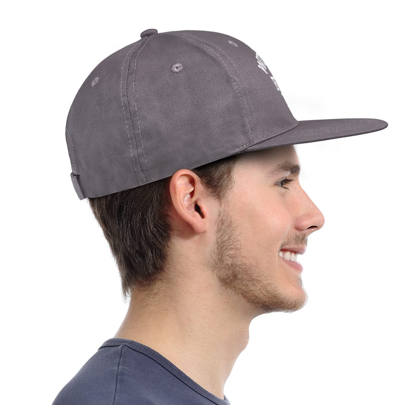 YOULEY Birthday Gifts Snapback Hats for Men Adjustable Flat Visor Trucker Hats for Father with Embroidery Gray - BeesActive Australia