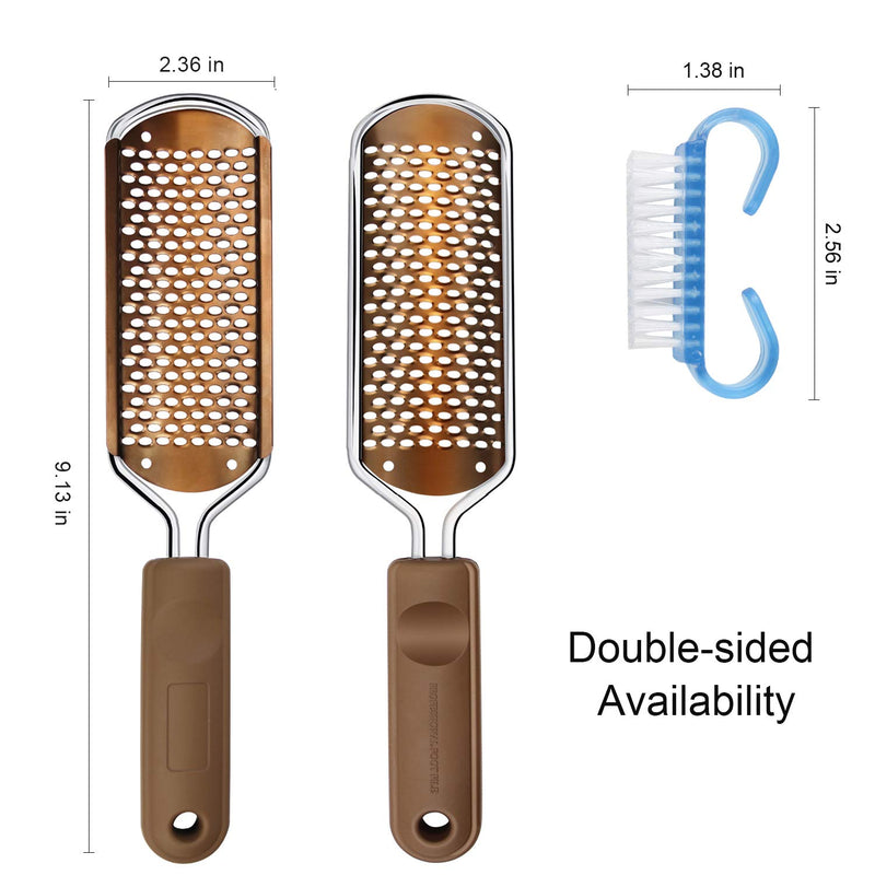 Pedicure Foot File Callus Remover - Large Foot Rasp Colossal Foot Scrubber Professional Stainless Steel Callus File for Wet and Dry Feet (Athens Copper) Athens Copper - BeesActive Australia