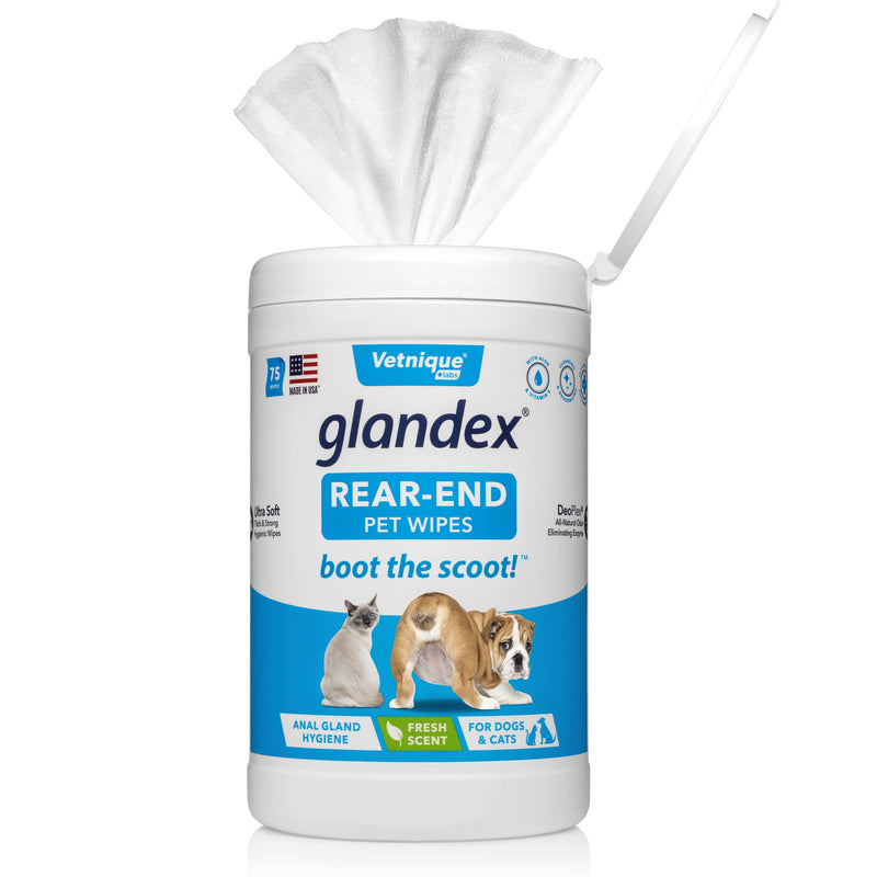 Glandex 30ct Peanut Butter Anal Gland Soft Chews with Glandex 75ct Pet Wipes Bundle by Vetnique Labs - BeesActive Australia