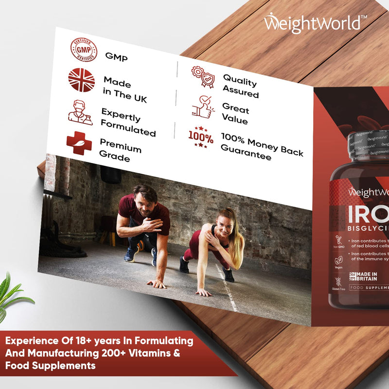 Gentle Iron Tablets High Strength 28mg - 400 Tablets (6+ Months Supply) - Vegan Iron Bisglycinate - Energy Tablets for Tiredness and Fatigue - High Absorption Iron Supplements for Women and Men - BeesActive Australia
