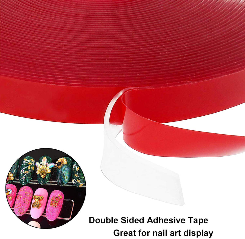 Rotekt 10m Nail Art Adhesive Double-sided Tape Red Film Clear Tape for Nail Display Lens Manicure Tool - BeesActive Australia