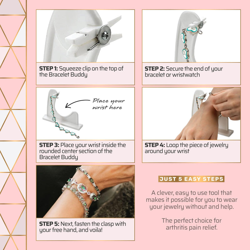 Medca Bracelet Buddy- Jewelry Helper Fastening Aid to Quickly Fasten and Unfasten Bracelets or Watches - 2 Pack - BeesActive Australia