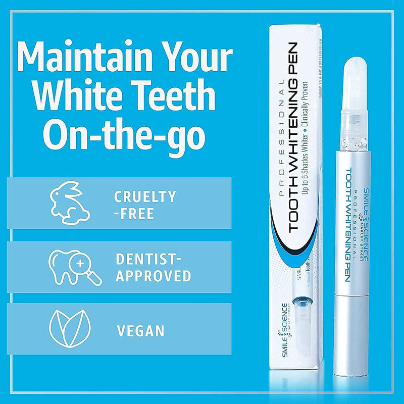 Smile Science Harley Street - Dual Professional Advanced Teeth Whitening Pen (Pack of 2) - Upto 8 Shades Whiter - 100% safe for Enamel - Vegan - For Sensitive Teeth - Rapid Results - Clinically Proven - BeesActive Australia
