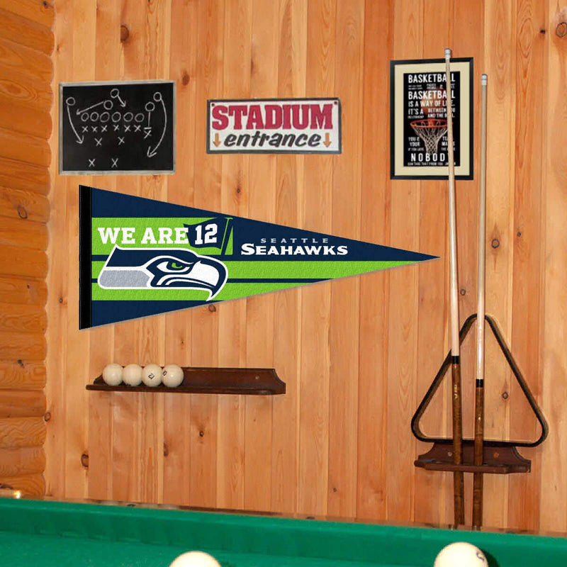 WinCraft Seattle Seahawks We are 12 Pennant Banner Flag - BeesActive Australia