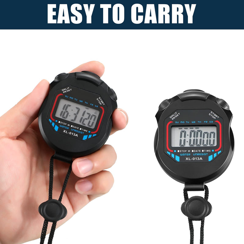 Digital Stopwatch Timers Sports Stopwatch Water Resistant Stopwatch Hand Held LCD Chronograph with Date, Time and Alarm Function for Sports Fitness Trainers and Referees Use 2 - BeesActive Australia