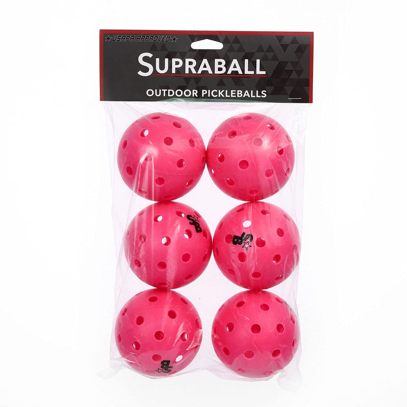 Pickle Balls 6 Pack | Pickleball Balls Outdoor | Pickle Balls | Supra-40 Outdoor Pickleball | Pending Approved for Tournament Play | Neon Pink | Hard Bounce - BeesActive Australia