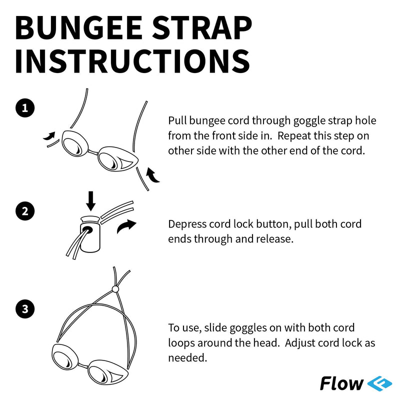 [AUSTRALIA] - Flow Goggle Strap Kit (2-Pack) - Replacement Bungee Cord Straps for Swim Goggles - Multi Colored Jet Black 