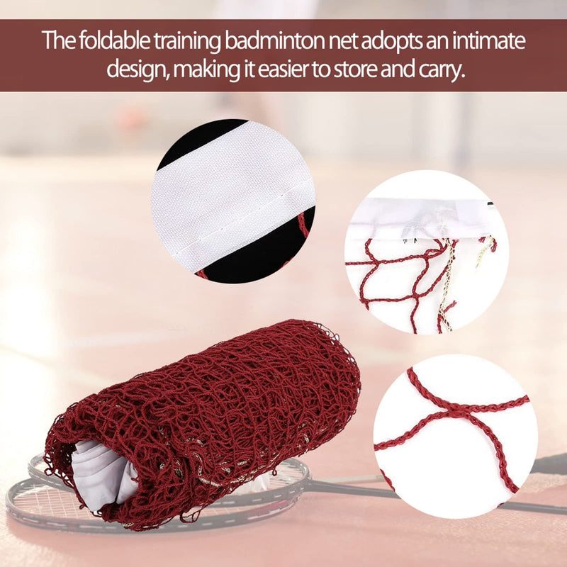 Portable Adjustable Badminton Net, Durable Volleyball Badminton Mesh Net for Outdoor Sports Entertainment Training(Red) - BeesActive Australia