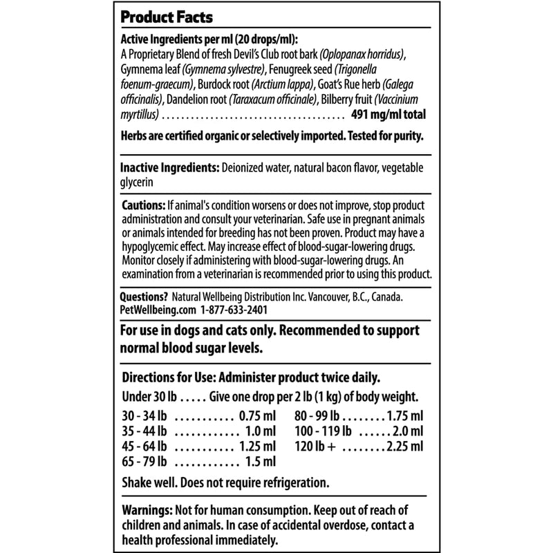Pet Wellbeing - Blood Sugar Gold for Cats - Natural Support for Healthy Blood Sugar Levels in Diabetic Cats - Insulin Stabilization & Normal Pancreatic Function - 2 oz (59 ml) - BeesActive Australia