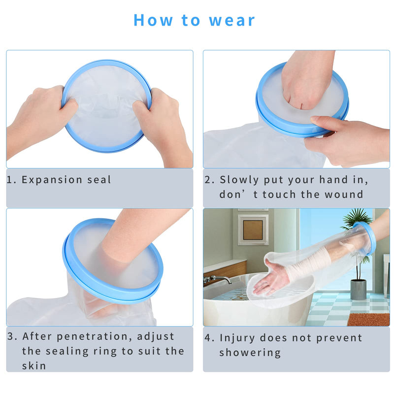 SUPERNIGHT Waterproof Cast Cover for Shower, Adult Half Arm Dressing Cover/Watertight Cast Bandage Protector for Hand, Elbow and Wrist Adult Arm - BeesActive Australia