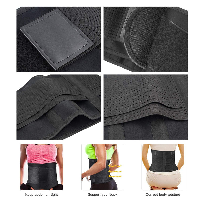 SYXUPAP Back Brace for Women, Men Velcro Back Support, Back Support Belt for Women, Back Brace for Lower Back Pain Women X-Large Black - BeesActive Australia