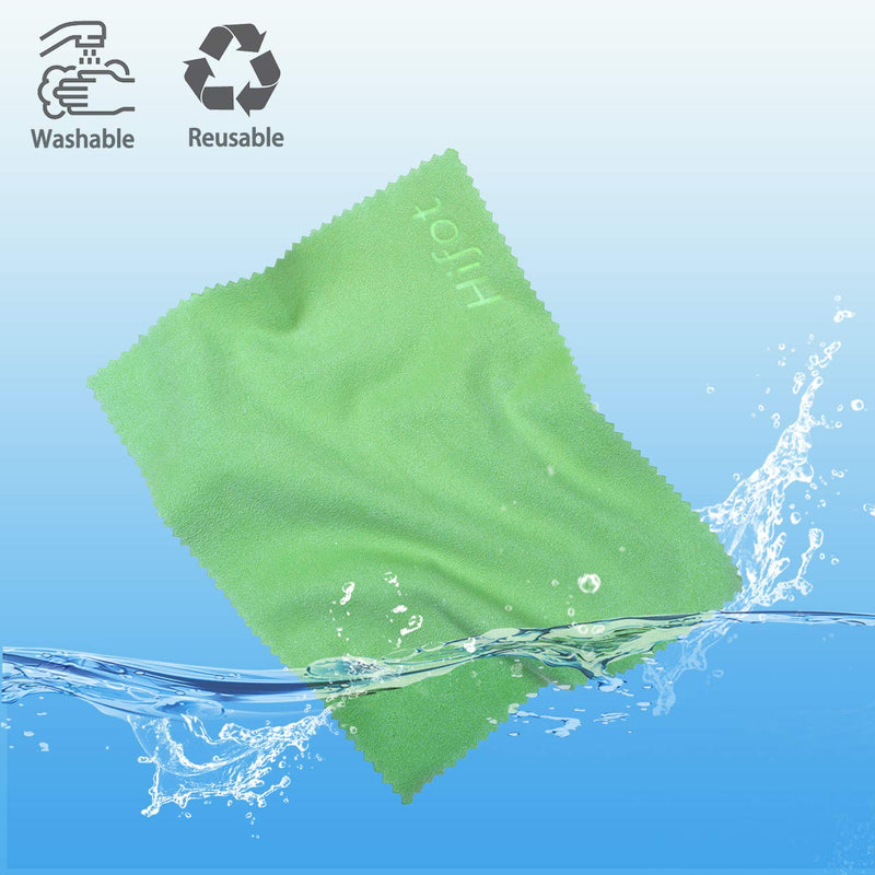 Hifot Microfiber Cleaning Cloth 12 Pack,Glasses Cleaning Cloth for Eyeglasses,Spectacles,Sunglasses, Camera Lenses, iPad,Tablets, Phones,LCD Screens and Delicate Surfaces-5.7"/14.5cm * 6.9"/17.5cm Multicolore-12 Pcs - BeesActive Australia