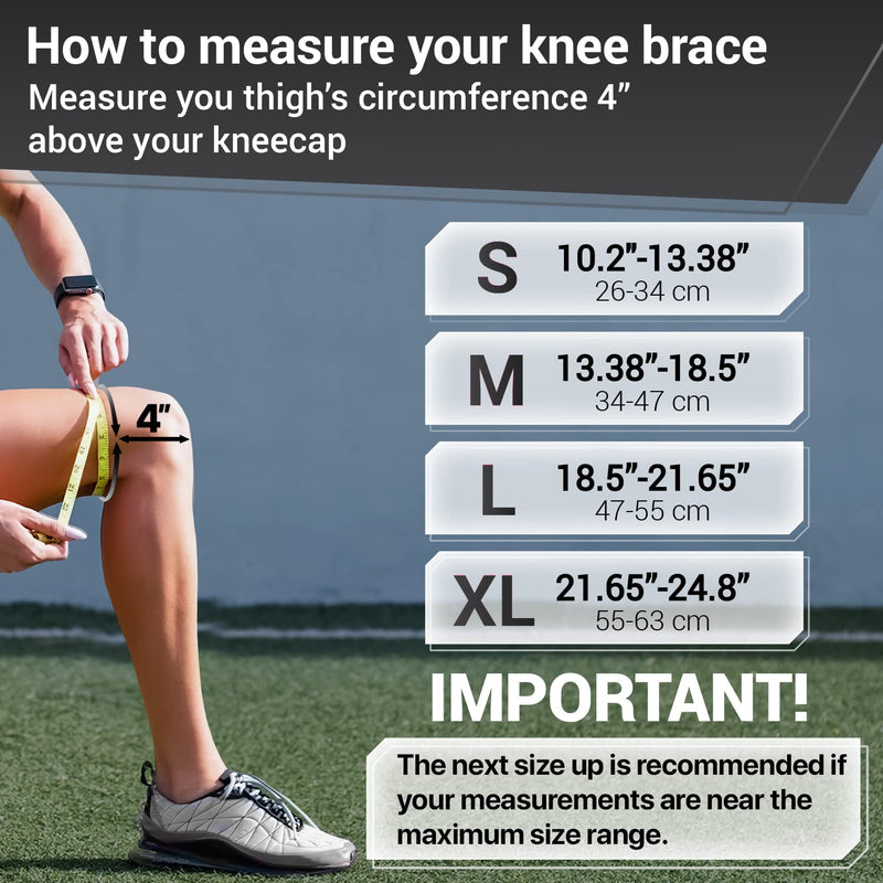 Dr. Brace ELITE Knee Brace with Side Stabilizers & Patella Gel Pads for Maximum Knee Pain Support and fast recovery for men and women-Please Check How To Size Video (Large, Mercury) Large - BeesActive Australia