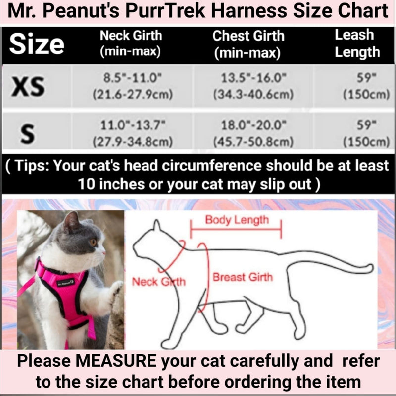 Mr. Peanut's PurrTrek Reflective Cat Harness with Matching Leash Small Pink - BeesActive Australia
