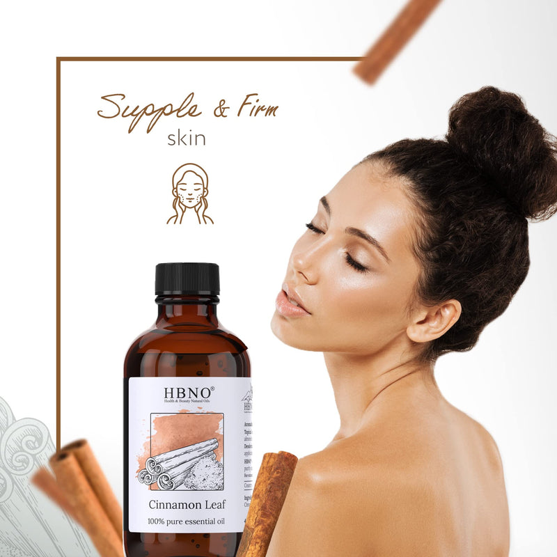 HBNO Cinnamon Leaf Essential Oil - Huge 4 oz (120ml) Value Size - Natural Cinnamon Oil, Steam Distilled - Perfect for Cleaning, Aromatherapy, DIY, Soap & Diffuser - Cinnamon Essential Oils 4 Fl Oz (Pack of 1) - BeesActive Australia
