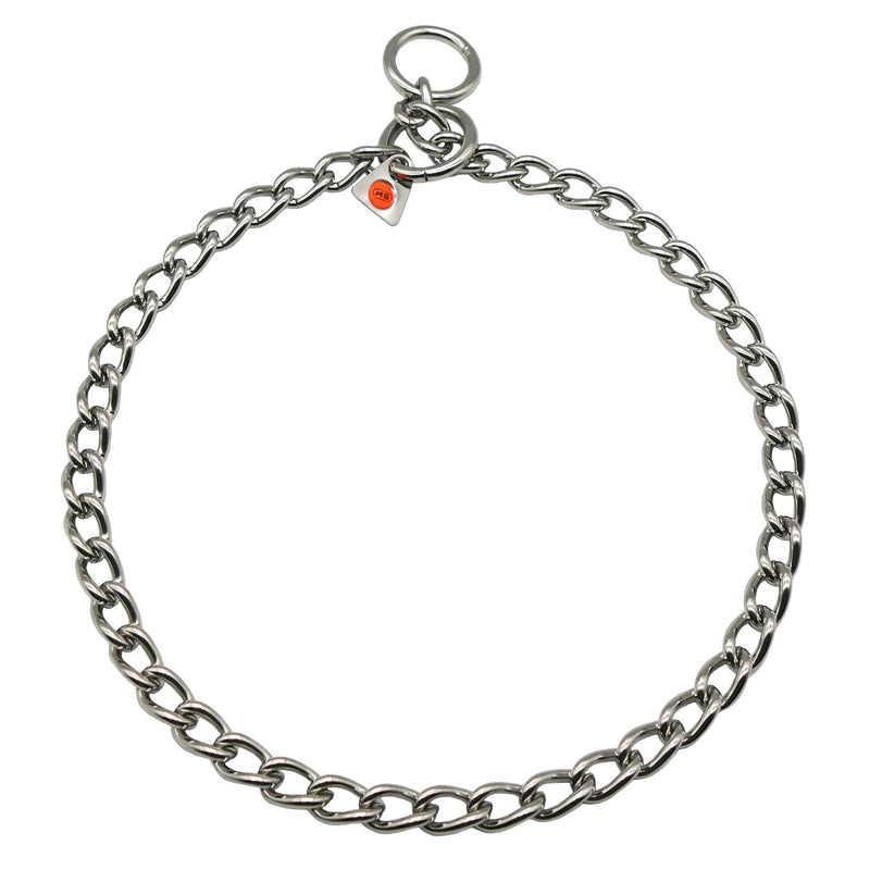 Herm Sprenger Stainless Steel Dog Collar with Round Links Choke Chain for Small Medium Large Dogs Professional Training Collar Correction Slip Chain Made in Germany (18in (45cm)) 18in (45cm) - BeesActive Australia